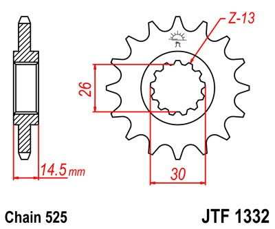 Pinion fata JT 17T, 525 [2]