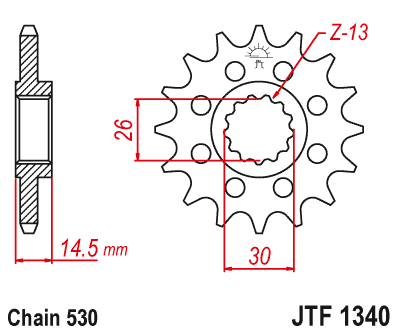 Pinion fata JT JTF 1340-18 18T, 530 [2]