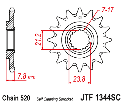Pinion fata JT JTF 1344-13SC 13T, 520 [2]