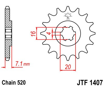 Pinion fata JT JTF 1407-10 10T, 520 [2]