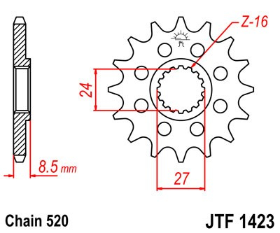 Pinion fata JT JTF 1423-17 17T, 520 [2]