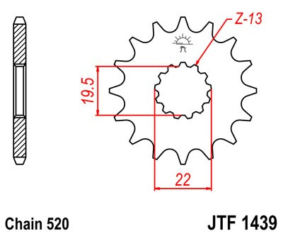 Pinion fata JT JTF 1439-14 14T, 520 [2]