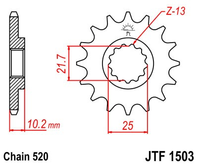 Pinion fata JT JTF 1503-12 12T, 520 [2]