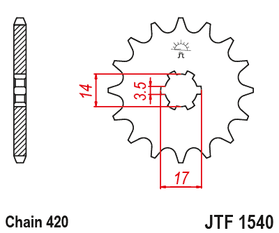 Pinion fata JT JTF 1540-14 14T, 420 [2]