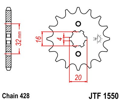 Pinion fata JT JTF 1550-15 15T, 428 [2]