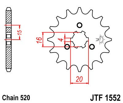 Pinion fata JT JTF 1552-11 11T, 520 [2]