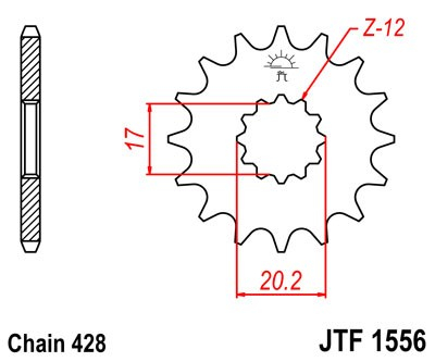 Pinion fata JT JTF 1556-12 12T, 428 [2]