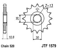 Pinion fata JT JTF 1579-16 16T, 520 [2]
