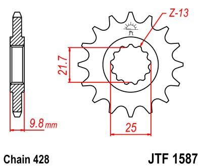 Pinion fata JT JTF 1587-19 19T, 428 [2]