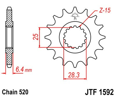 Pinion fata JT JTF 1592-13 13T, 520 [2]