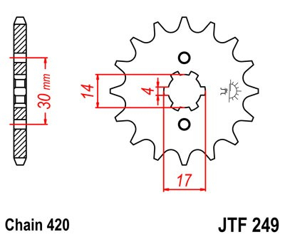 Pinion fata JT JTF 249-13 13T, 420 [2]