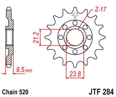 Pinion fata JT JTF 284-13 13T, 520 [2]