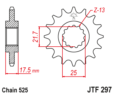 Pinion fata JT JTF 297-15 15T, 525 [2]