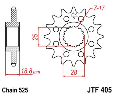Pinion fata JT JTF 406-16 16T, 520 [2]
