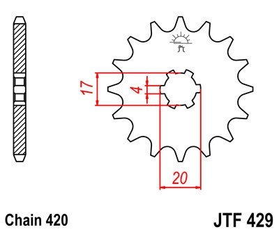 Pinion fata JT JTF 429-12 12T, 530 [2]