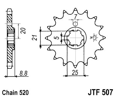 Pinion fata JT JTF 507-13 13T, 520 [2]