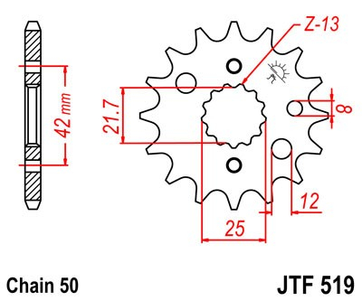Pinion fata JT JTF 519-15 15T, 530 [2]