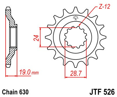 Pinion fata JT JTF 526-15 15T, 630 [2]