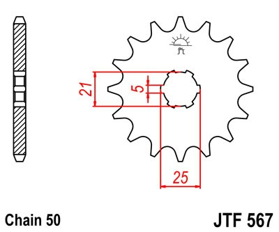 Pinion fata JT JTF 567-17 17T, 530 [2]