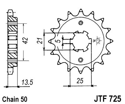 Pinion fata JT JTF 725-15 15T, 530 [2]