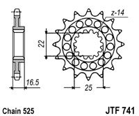 Pinion fata JT JTF 741-15RB 15T, 525 rubber cushioned [2]