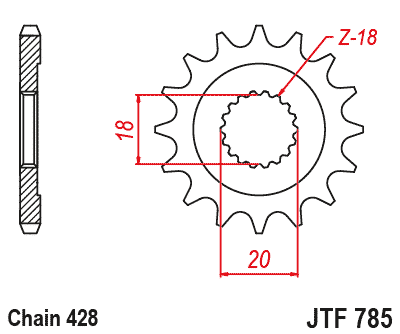 Pinion fata JT JTF 785-13 13T, 428 [2]