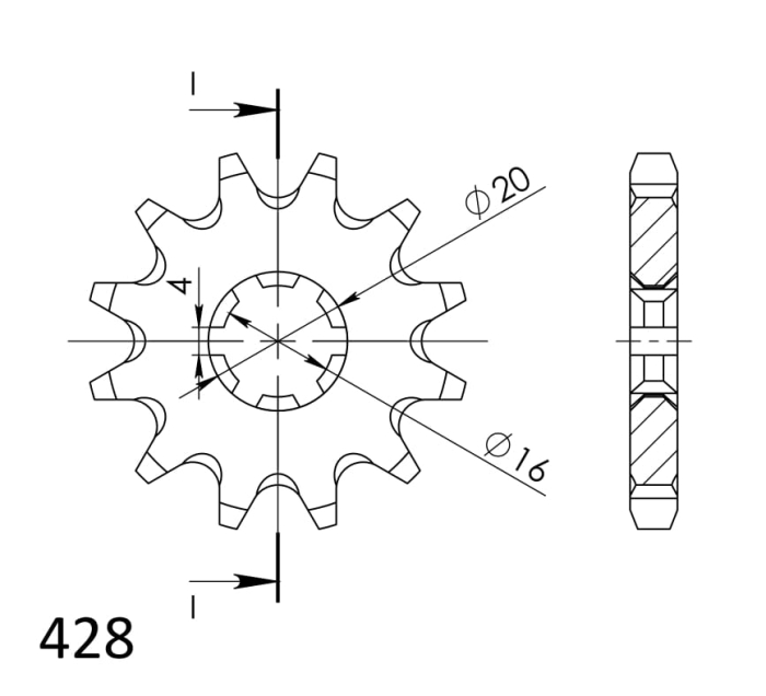Pinion fata SUPERSPROX 12T, 428 [2]