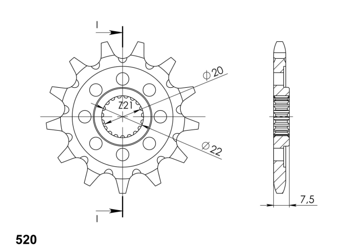 Pinion fata SUPERSPROX 12T, 520 [2]