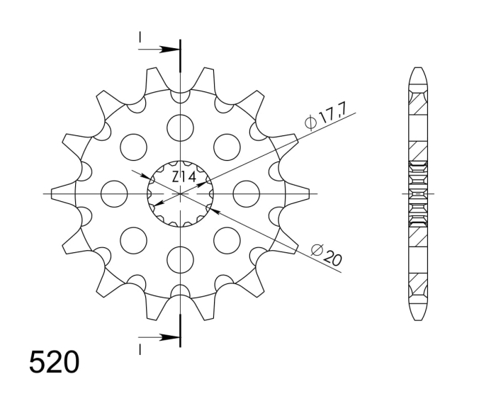 Pinion fata SUPERSPROX 12T, 520 [2]