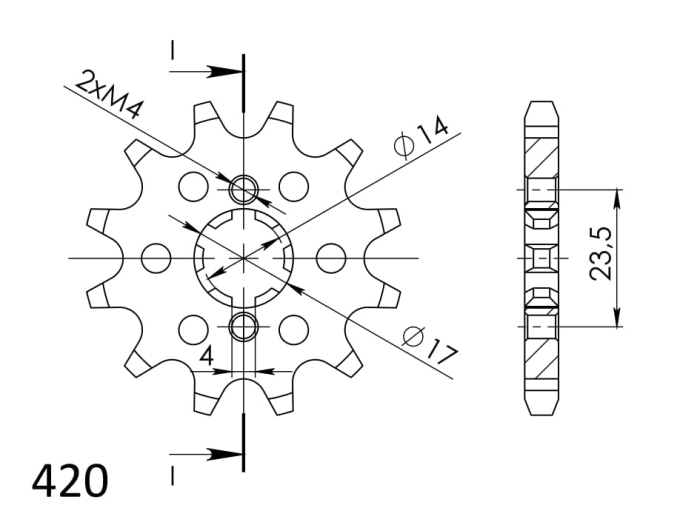 Pinion fata SUPERSPROX 13T, 420 [2]