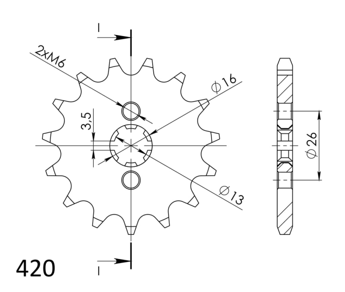 Pinion fata SUPERSPROX 13T, 420 [2]