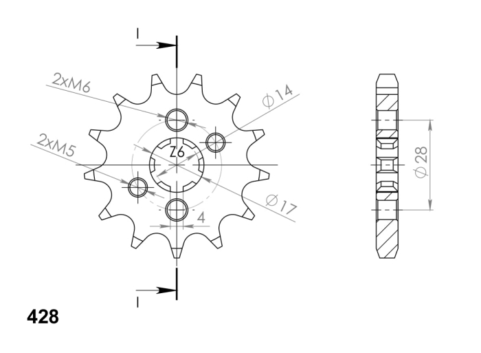 Pinion fata SUPERSPROX 13T, 428 [2]