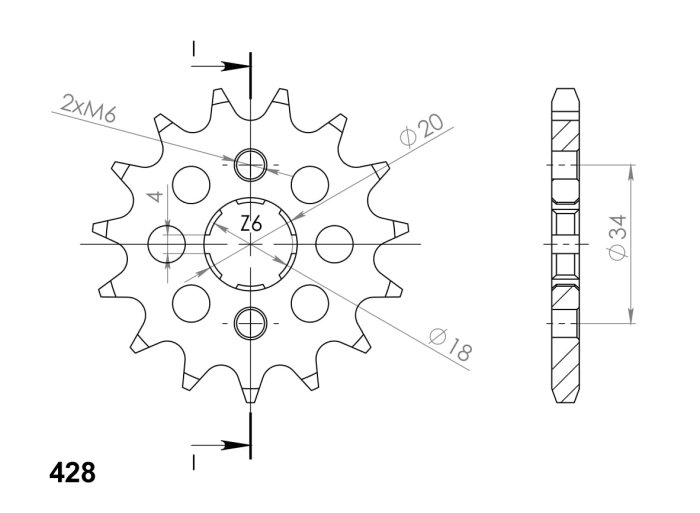 Pinion fata SUPERSPROX 13T, 428 [2]