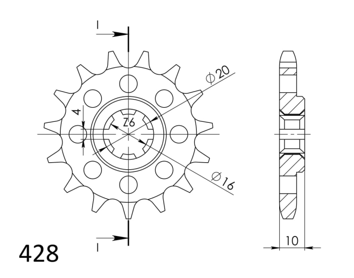 Pinion fata SUPERSPROX 13T, 428 [2]
