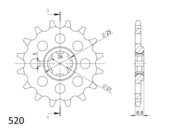 Pinion fata SUPERSPROX 13T, 520 [2]
