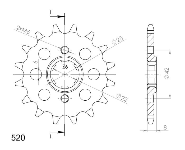 Pinion fata SUPERSPROX 13T, 520 [2]