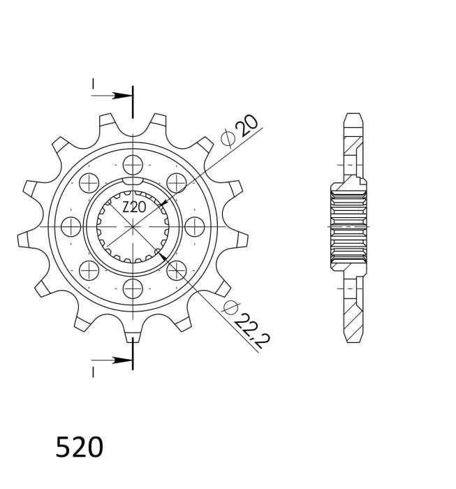 Pinion fata SUPERSPROX 13T, 520 [2]