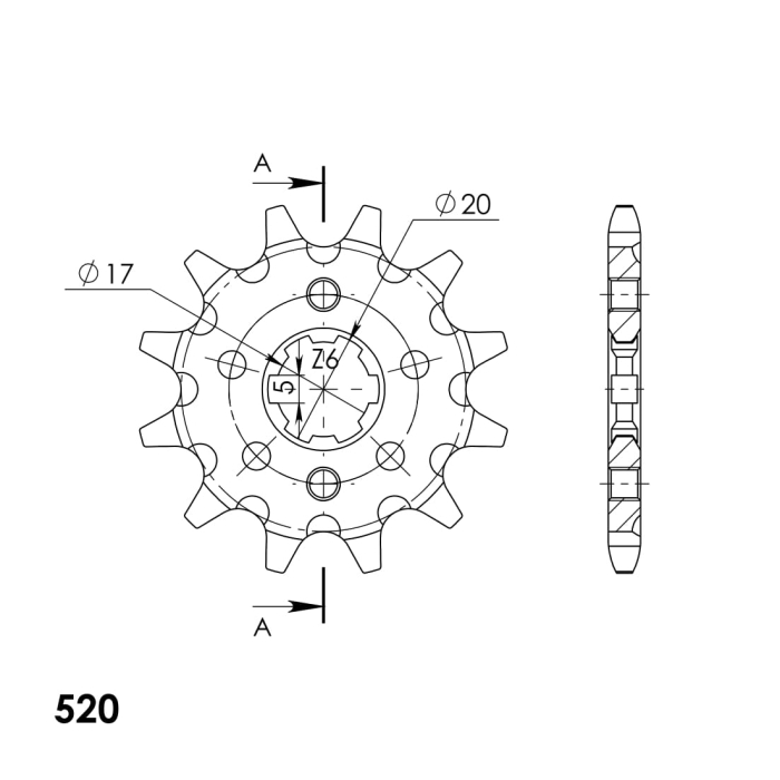 Pinion fata SUPERSPROX 13T, 520 [2]
