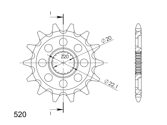 Pinion fata SUPERSPROX 13T, 520 [2]