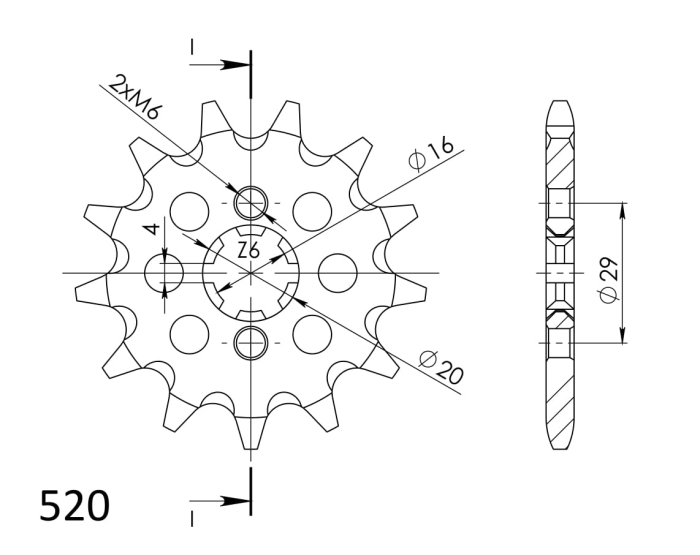 Pinion fata SUPERSPROX 13T, 520 [2]