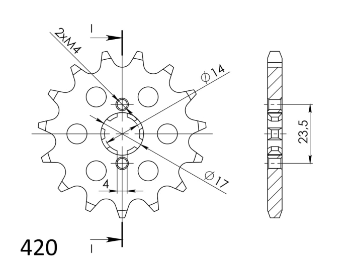 Pinion fata SUPERSPROX 14T, 420 [2]