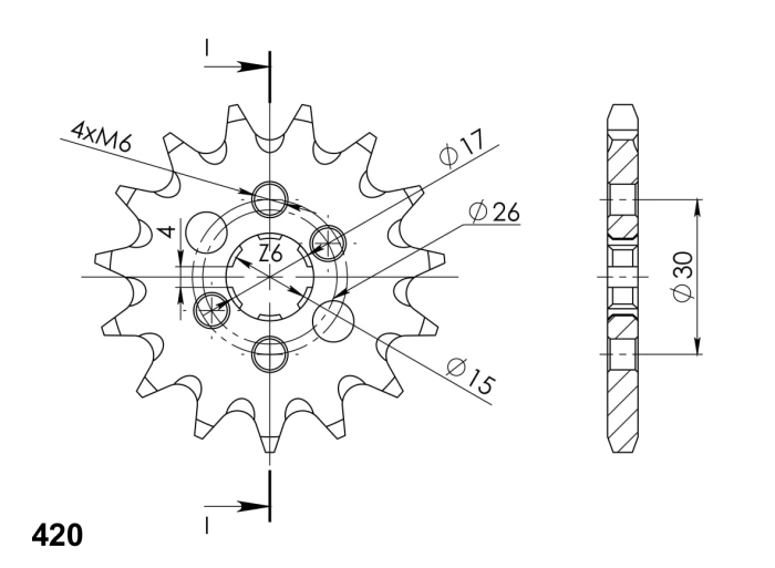 Pinion fata SUPERSPROX 14T, 420 [2]