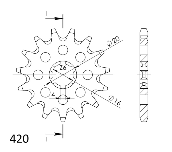 Pinion fata SUPERSPROX 14T, 420 [2]