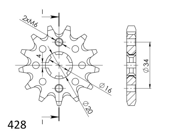 Pinion fata SUPERSPROX 14T, 428 [2]