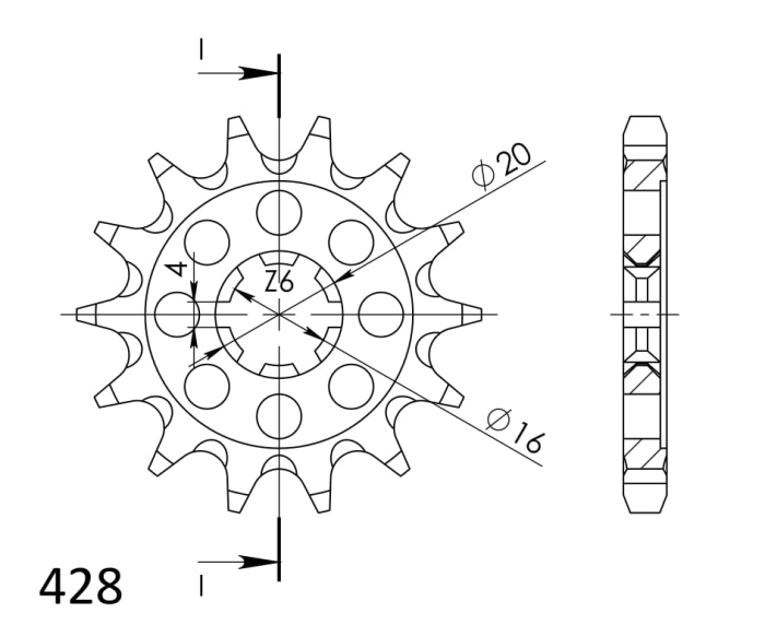 Pinion fata SUPERSPROX 14T, 428 [2]