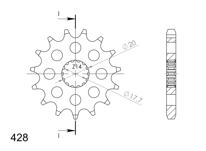 Pinion fata SUPERSPROX 14T, 428 [2]