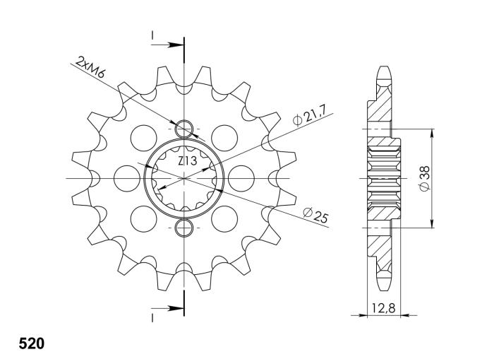 Pinion fata SUPERSPROX 14T, 520 [2]