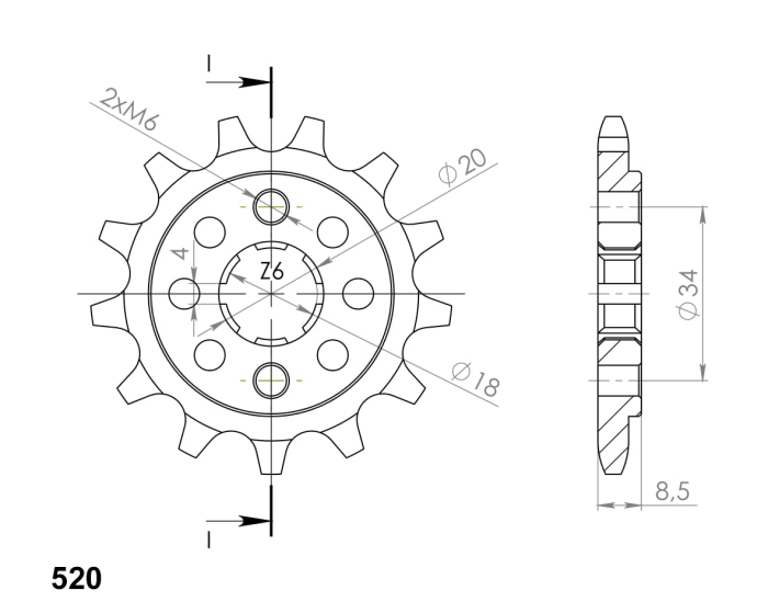 Pinion fata SUPERSPROX 14T, 520 [2]