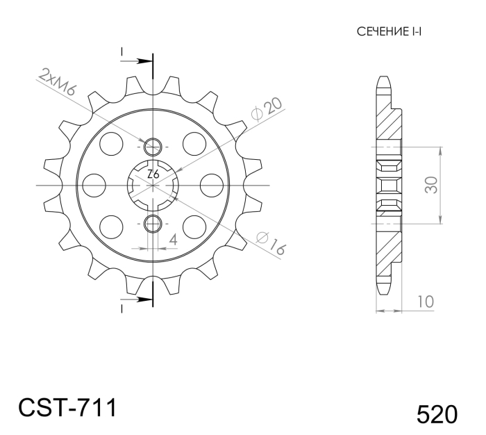 Pinion fata SUPERSPROX 14T, 520 [2]