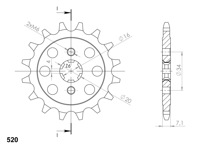Pinion fata SUPERSPROX 14T, 520 [2]